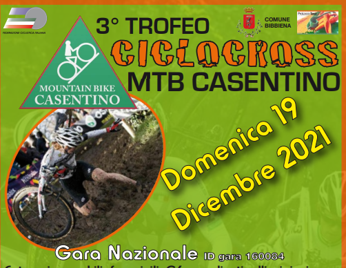10/12/21 ASD MTB Casentino Bike vi da appuntamento il 19 Dicembre con il 3^ Trofeo Ciclocross MTB Casentino
